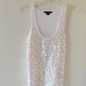 NWOT. Armani Exchange Muticolors Sparkling Sequins Tank Top / A/X Logo.